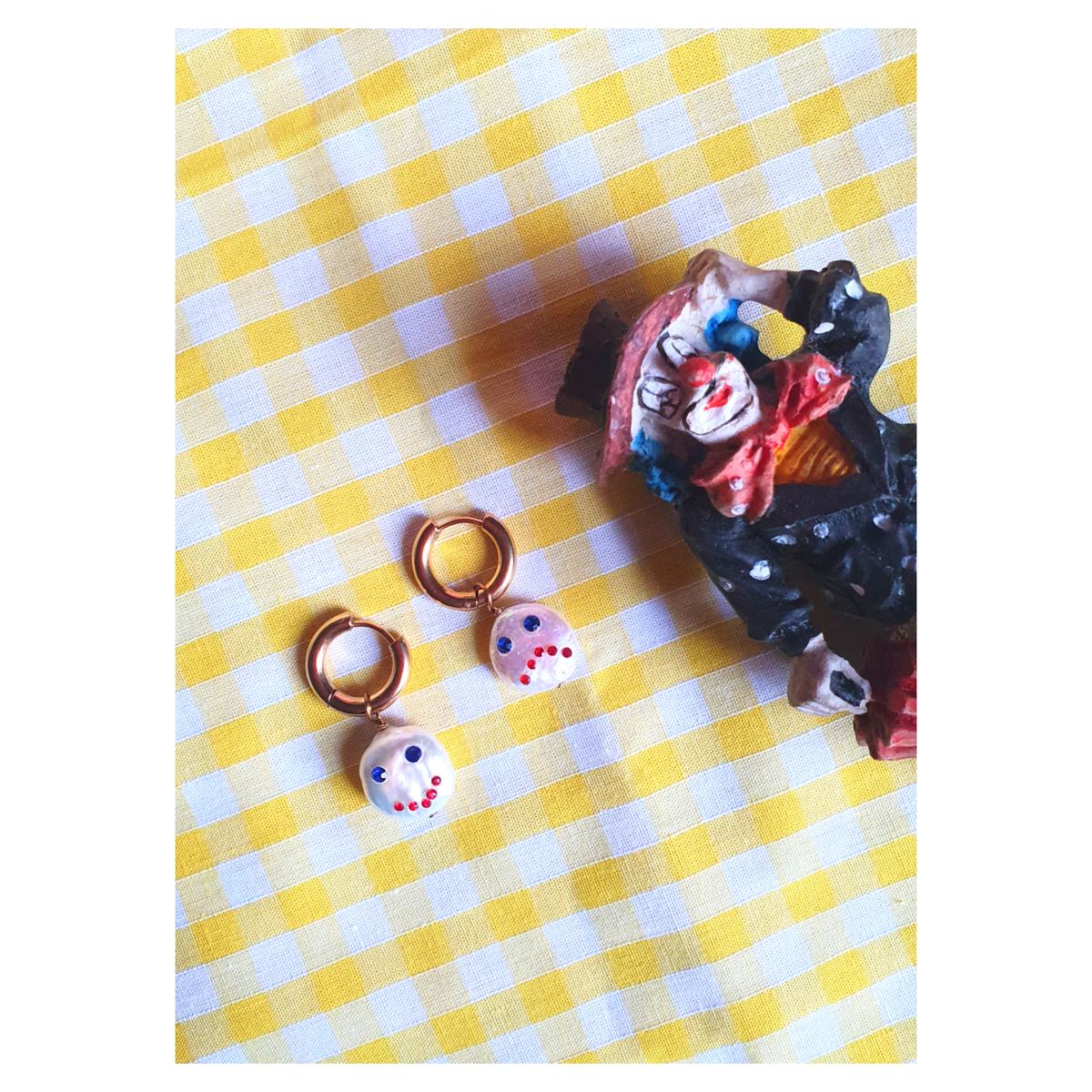 Clown on sale pearl earrings