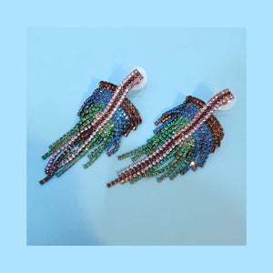 Blue & Green Chandelier Earrings