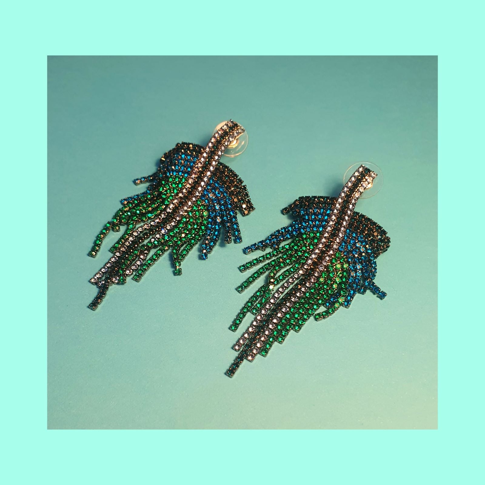 Blue & Green Chandelier Earrings