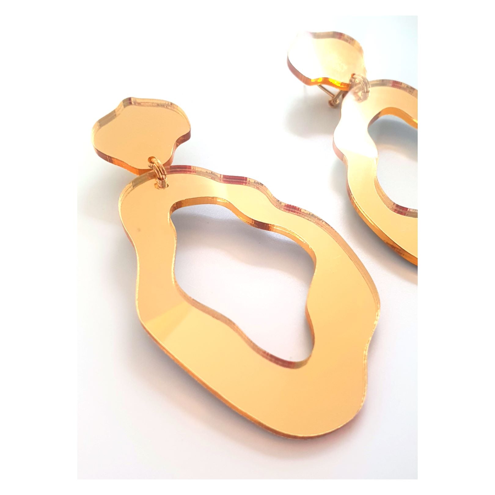 eve ray designs 'the garden 1925' mirror gold earrings