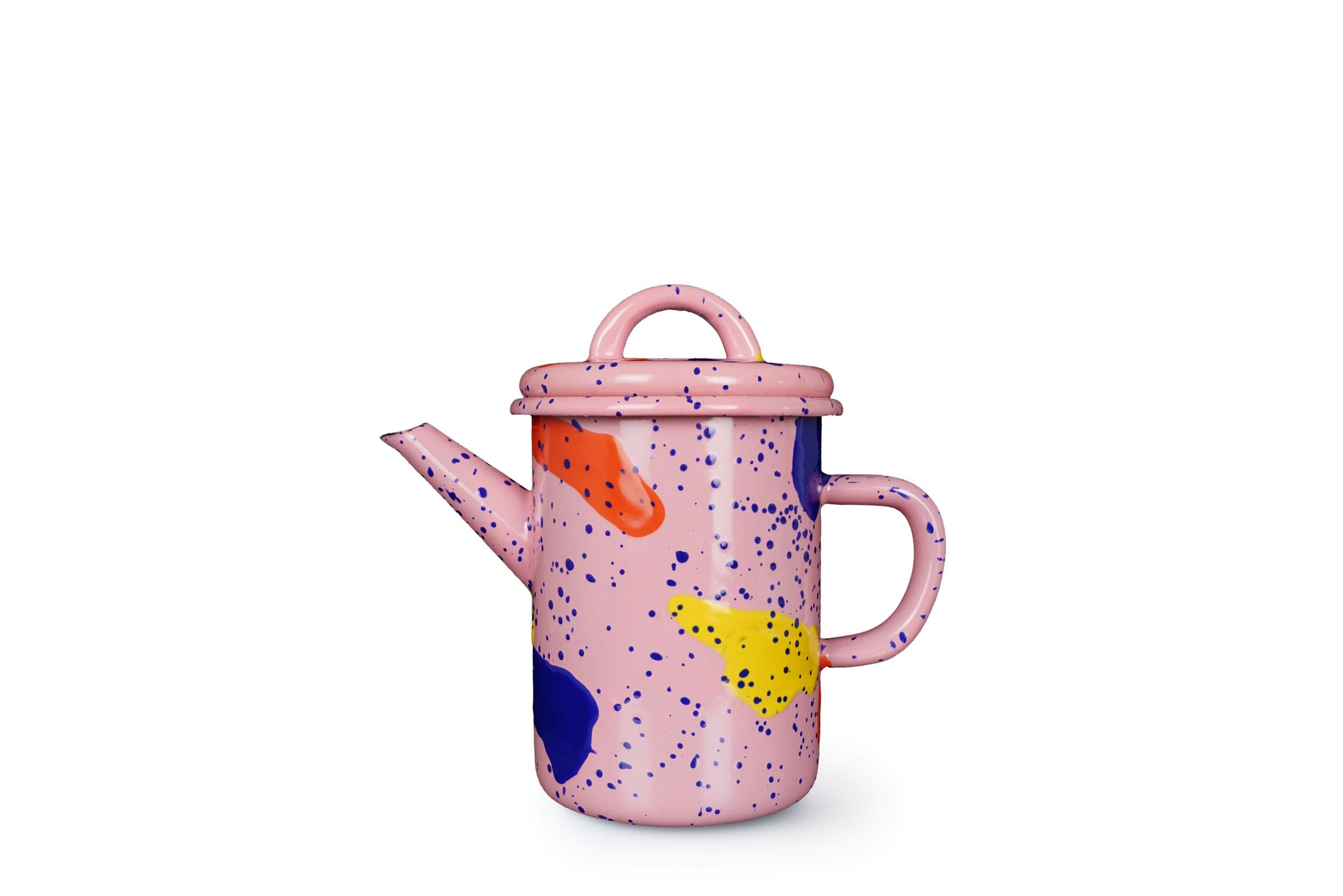 Bornn Enamelware Pink Splash Tea/Coffee Pot