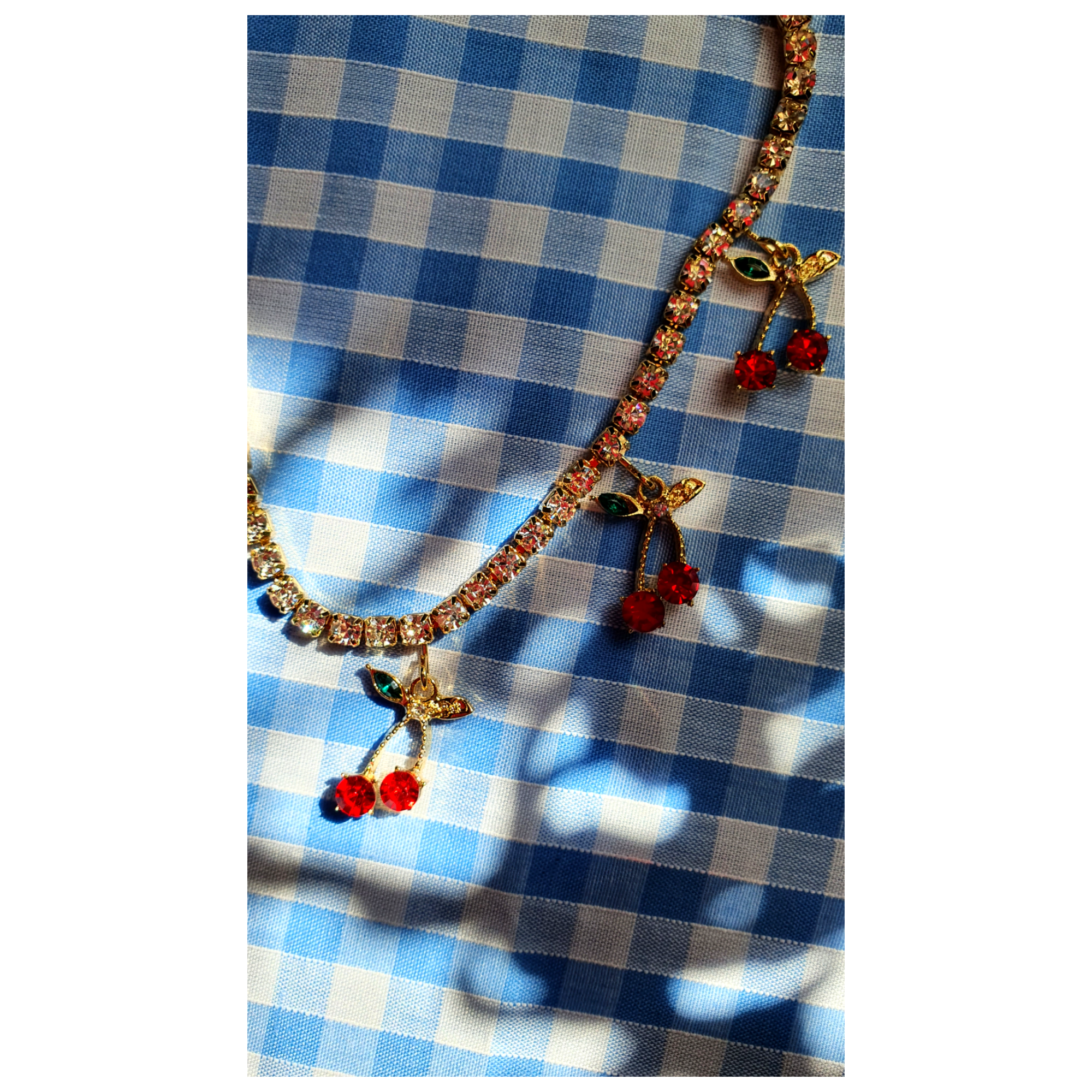 Cherry Rhinestone Necklace