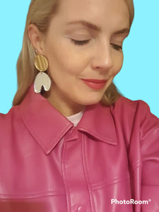 eve ray 'snobby party princess' silver / gold mirror earrings