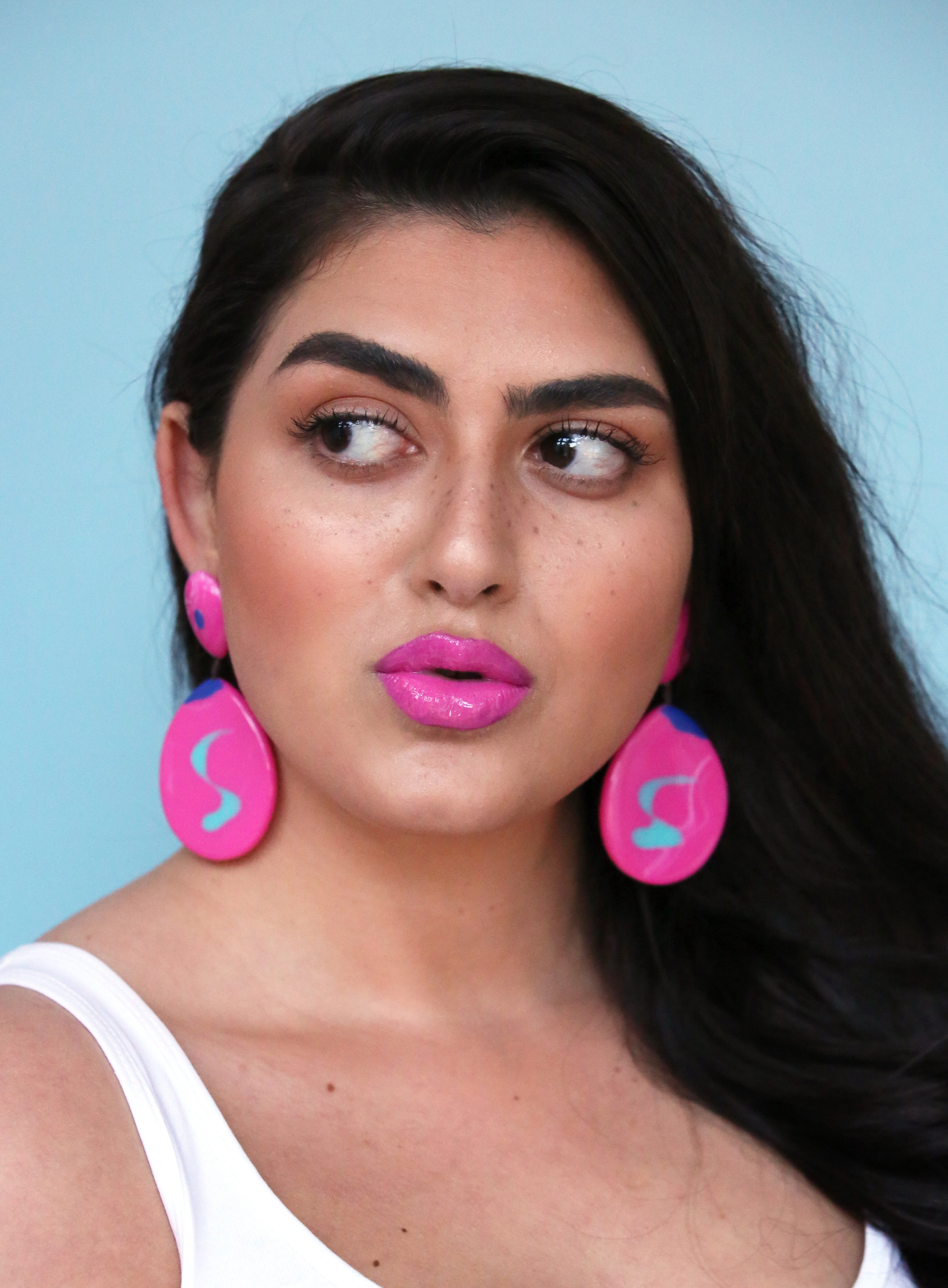 Pink Resin Earrings